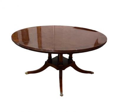 Walnut Cross Banded Extension Dining Table with 1 leaf
