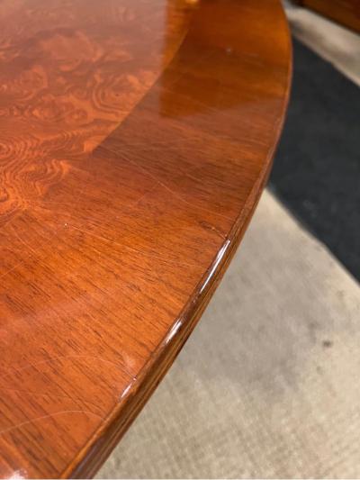 Walnut Cross Banded Extension Dining Table with 1 leaf