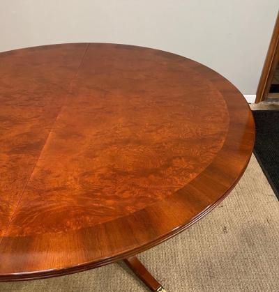 Walnut Cross Banded Extension Dining Table with 1 leaf