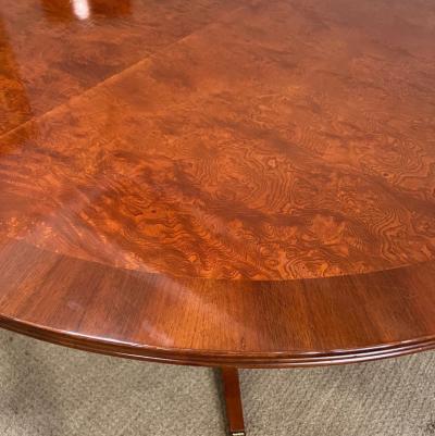 Walnut Cross Banded Extension Dining Table with 1 leaf