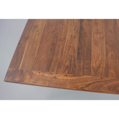 Walnut Iron X Base Dining Table In Stock
