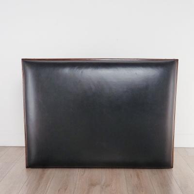 Walnut Leather Upholstered Ottoman France 19th century