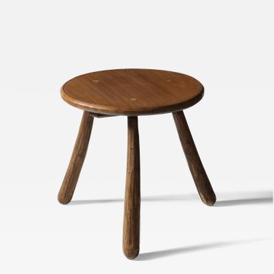 Walnut Round Side Table France c 1950