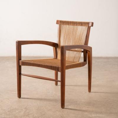 Walnut Sculptural String Chair Crafted in the Irving Sabo Studio for JGFurniture