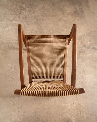 Walnut Sculptural String Chair Crafted in the Irving Sabo Studio for JGFurniture