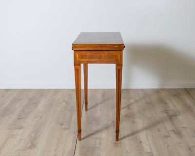Walnut Veneer And Inlaid Table Game Table End Of The 18th Century