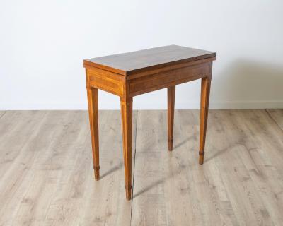 Walnut Veneer And Inlaid Table Game Table End Of The 18th Century