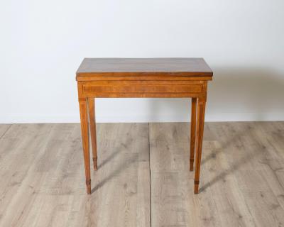 Walnut Veneer And Inlaid Table Game Table End Of The 18th Century