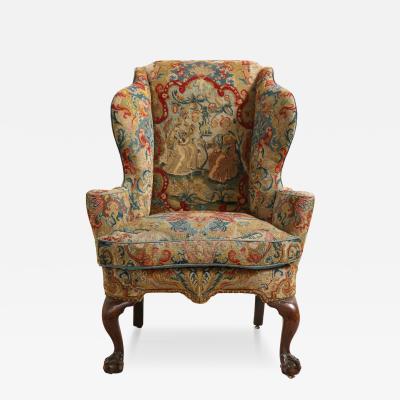 Walnut Wingchair with Original Needlepoint circa 1735