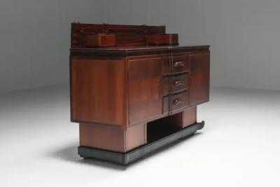 Walnut and Ebony Rare Sculptural Dutch Art Deco Sideboard