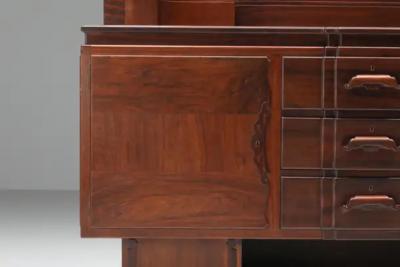 Walnut and Ebony Rare Sculptural Dutch Art Deco Sideboard