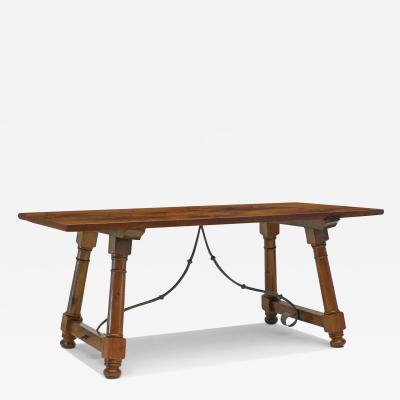 Walnut and Iron Dining Table