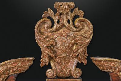 Walnut and Parcel Gilt Dry Stripped Mirror