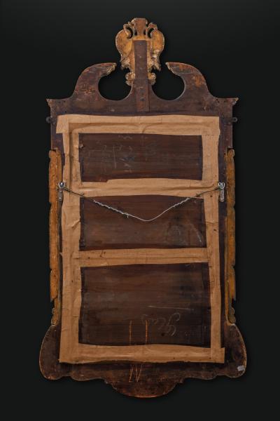 Walnut and Parcel Gilt Dry Stripped Mirror