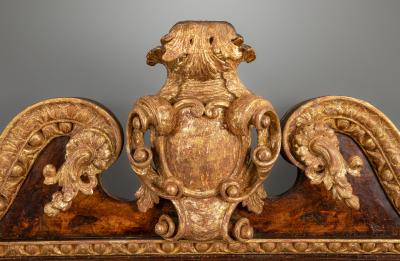 Walnut and parcel gilt mirror circa 1730
