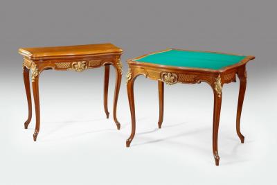 Walnut antique card tables
