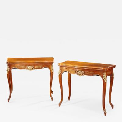 Walnut antique card tables