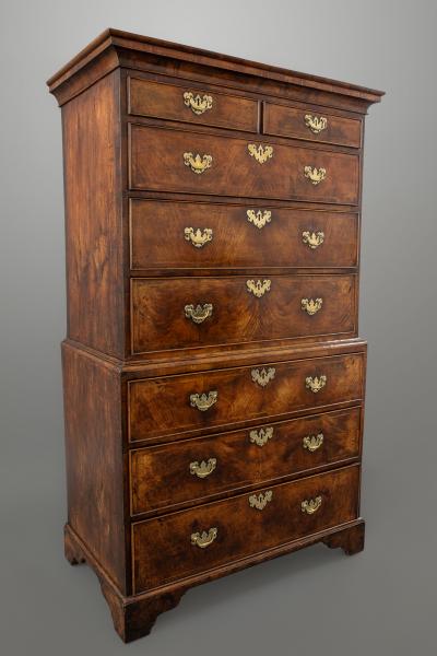 Walnut chest on chest circa 1720