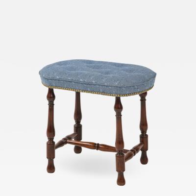 Walnut stool made from and 18th century stool base with new upholstered top 