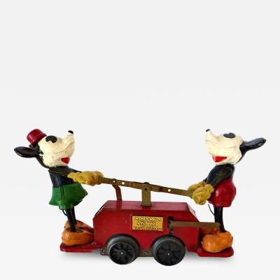 Walt E Disney Antique Mickey Mouse Minnie Mouse Train Hand Car by Disney Lionel Circa 1934