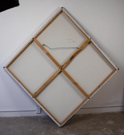 Walt Hines Walt Hines Hard Edge Acrylic Painting on Canvas Space Shaft 1970s
