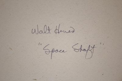 Walt Hines Walt Hines Hard Edge Acrylic Painting on Canvas Space Shaft 1970s