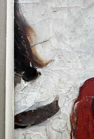 Walt Louderback Portrait of an Indian with Rifle Post Impressionist Oil on Canvas