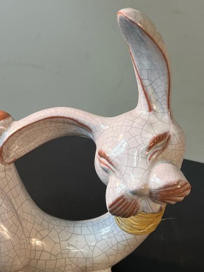 Walter Bosse ART DECO AUSTRIAN CRAQUELERE TERRACOTTA RABBIT ATTRIBUTED TO WALTER BOSSE