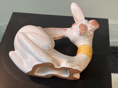 Walter Bosse ART DECO AUSTRIAN CRAQUELERE TERRACOTTA RABBIT ATTRIBUTED TO WALTER BOSSE