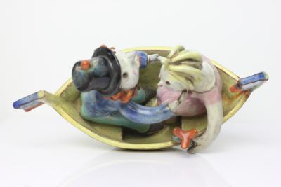 Walter Bosse Antique Ceramic Boat Trip by Walter Bosse for Goldscheider Austria 1928