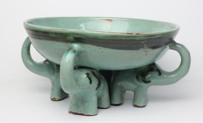 Walter Bosse Ceramic Elephant Bowl Designed by Walter Bosse 1928 Austria
