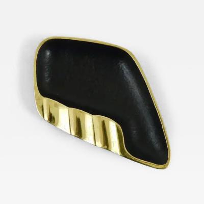 Walter Bosse Walter Bosse Asymmetrical Modernist Black Brass Ashtray by Herta Baller 1950s