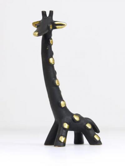 Walter Bosse Walter Bosse Brass Giraffe Sculpture Figurine Herta Baller Austria 1950s