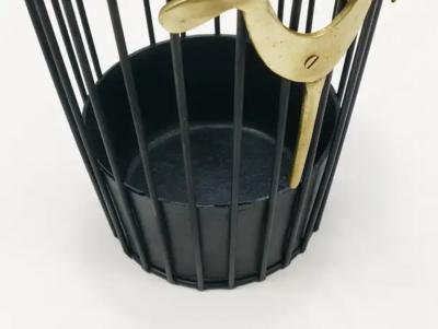 Walter Bosse Walter Bosse Brass Rooster Mid Century Umbrella Stand for Herta Baller 1950s