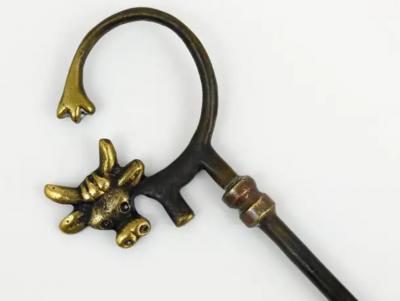 Walter Bosse Walter Bosse Brass Shoehorn Displaying a Cow Herta Baller Austria 1950s