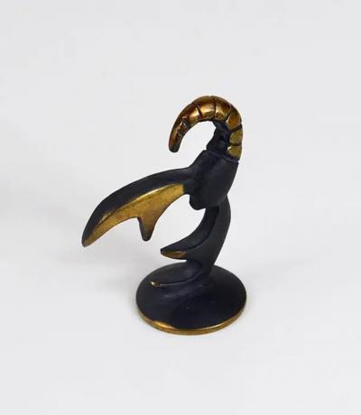 Walter Bosse Walter Bosse Cancer Zodiac Sign Brass Figurine by Herta Baller Austria 1950s