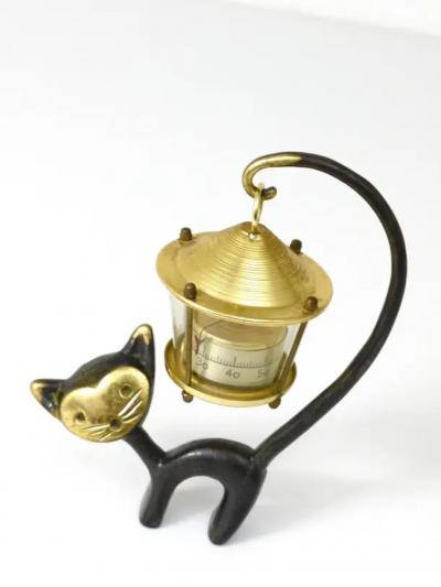 Walter Bosse Walter Bosse Cat Figurine with Thermometer Herta Baller Austria 1950s