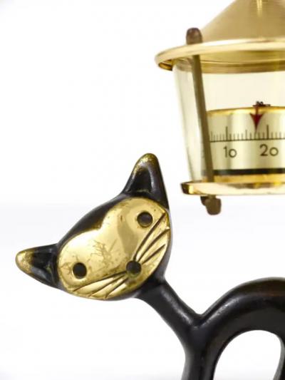 Walter Bosse Walter Bosse Cat Figurine with Thermometer Herta Baller Austria 1950s
