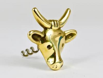 Walter Bosse Walter Bosse Cow Brass Cork Screw Bottle Opener Herta Baller Austria 1950s