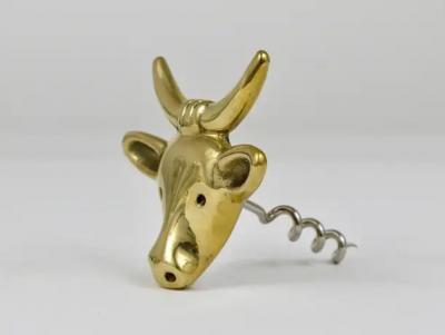 Walter Bosse Walter Bosse Cow Brass Cork Screw Bottle Opener Herta Baller Austria 1950s