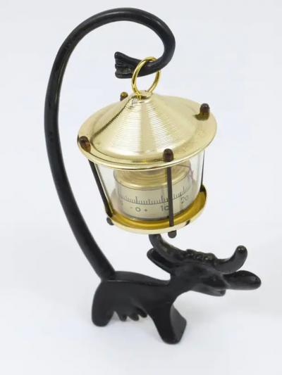 Walter Bosse Walter Bosse Cow Figurine Table Thermometer by Herta Baller Austria 1950s