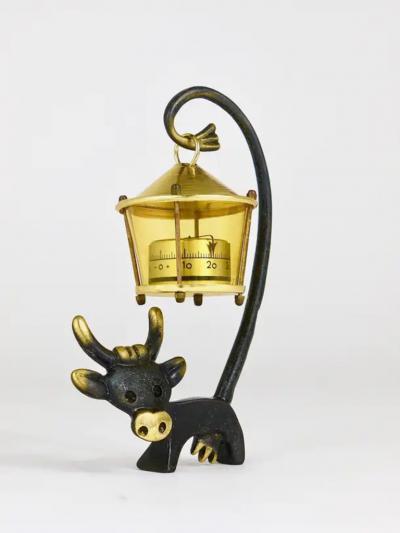 Walter Bosse Walter Bosse Cow Figurine with Thermometer by Herta Baller Austria 1950s