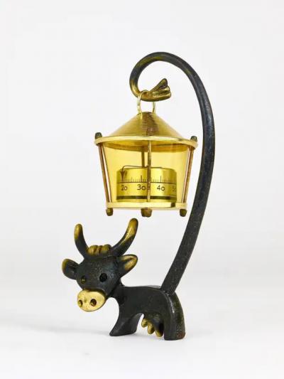 Walter Bosse Walter Bosse Cow Figurine with Thermometer by Herta Baller Austria 1950s