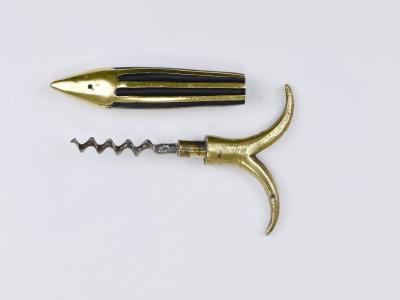 Walter Bosse Walter Bosse Fish Mid Century Brass Corkscrew Herta Baller Austria 1950s