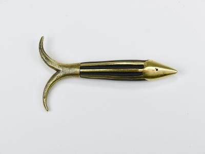Walter Bosse Walter Bosse Fish Mid Century Brass Corkscrew Herta Baller Austria 1950s