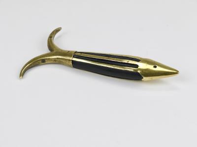 Walter Bosse Walter Bosse Fish Mid Century Brass Corkscrew Herta Baller Austria 1950s