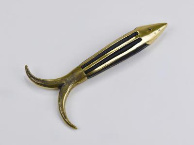 Walter Bosse Walter Bosse Fish Mid Century Brass Corkscrew Herta Baller Austria 1950s