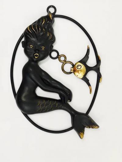 Walter Bosse Walter Bosse Mermaid and Fish Wall Sculpture by Herta Baller Austria 1950s