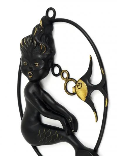 Walter Bosse Walter Bosse Mermaid and Fish Wall Sculpture by Herta Baller Austria 1950s
