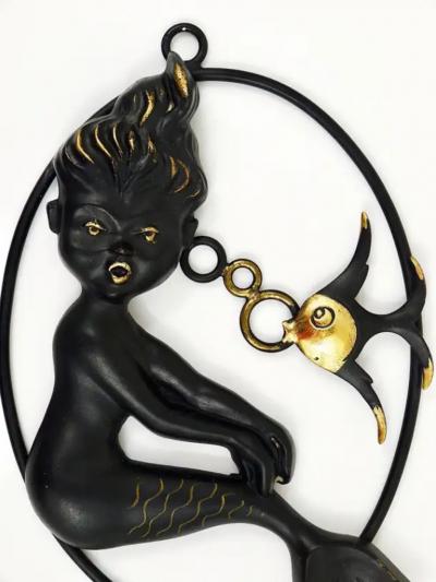 Walter Bosse Walter Bosse Mermaid and Fish Wall Sculpture by Herta Baller Austria 1950s